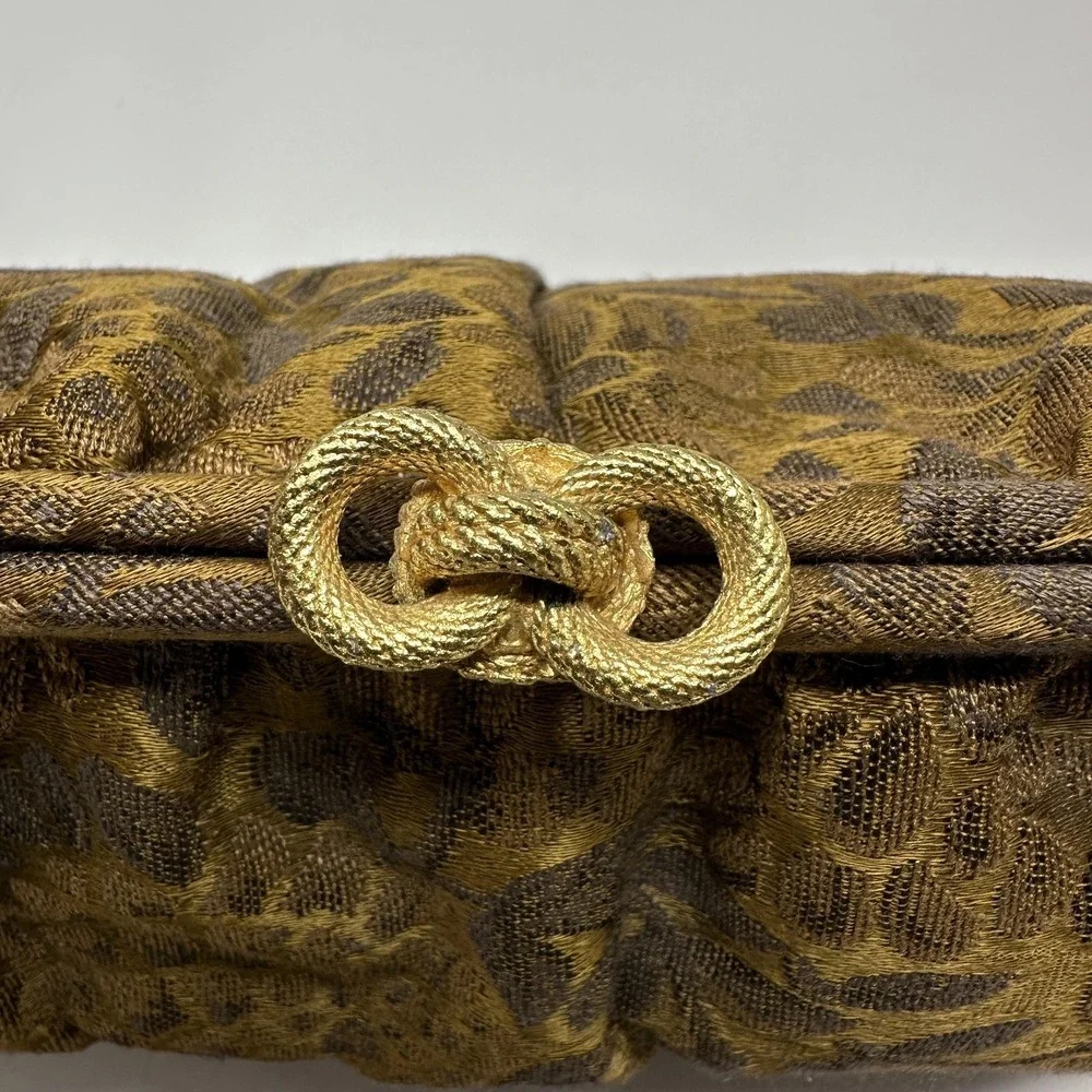 Vintage Theodor of California Jacquard Top Handle Purse Kiss Lock Evening Bag